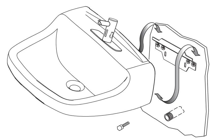 SLOAN SS-3055 Wall Hung Ledgeback Lavatory Installation illustration