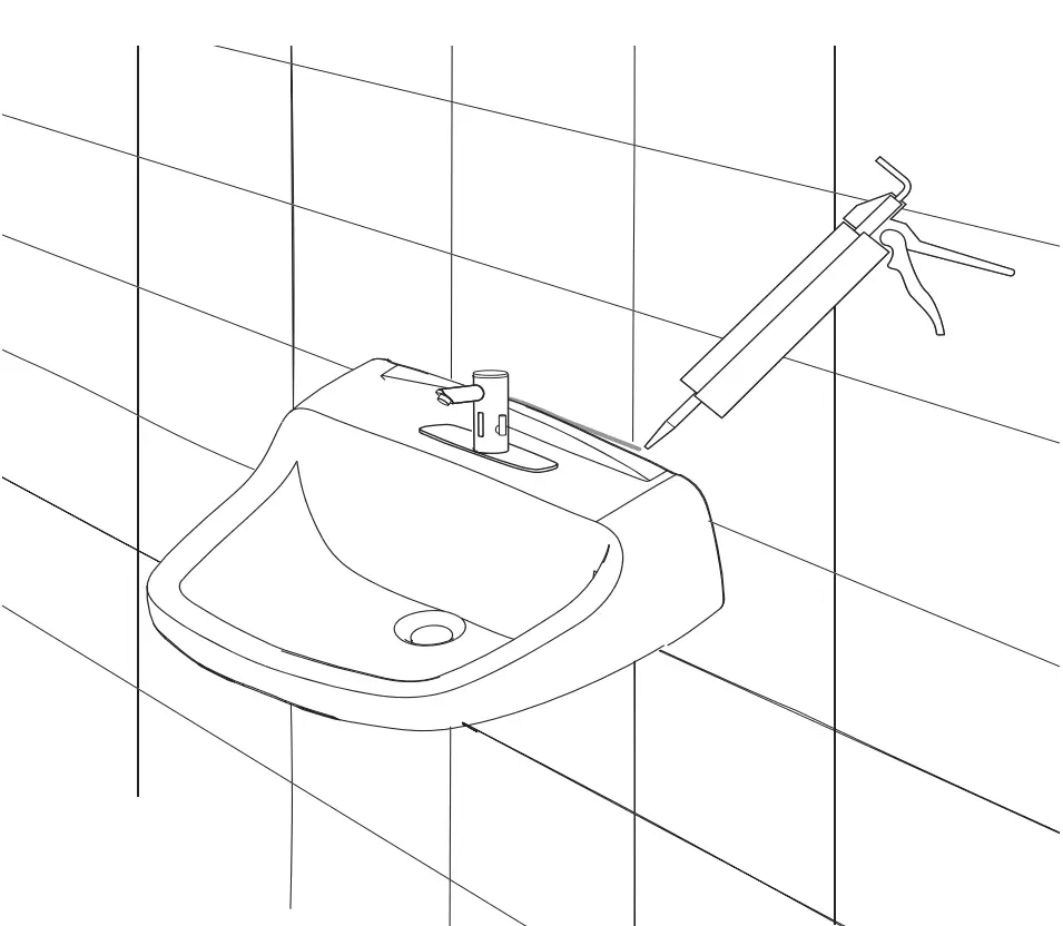 SLOAN SS-3055 Wall Hung Ledgeback Lavatory Installation illustration