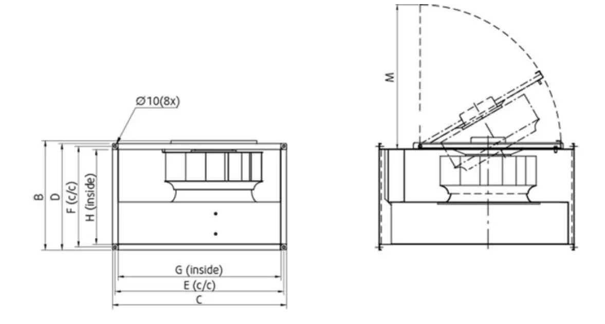 systemair RS 70-40 L1 SILEO Rectangular Dust Fan 2