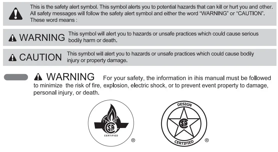 LG LCG Series Gas Cooktop Owner's Manual - Important Safety Instructions