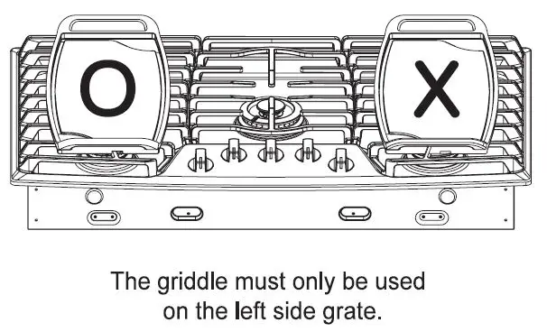 LG LCG Series Gas Cooktop Owner's Manual - The griddle must only be used