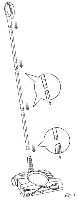 ASSEMBLY OF YOUR FLOOR AND CARPET SWEEPER