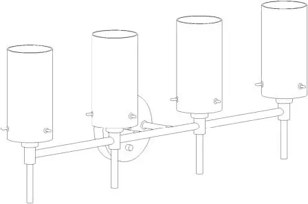 ZEVNI A04682 Gerben 28 Inch Wide Black Vanity Light -01