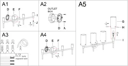 ZEVNI A04682 Gerben 28 Inch Wide Black Vanity Light -03