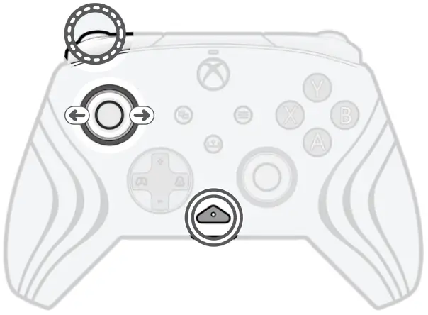 PDP Xbox Series X-S PC Black Afterglow Wave Controller - Settings on Controller