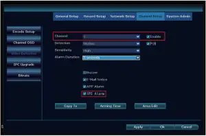 FIG 13 How to enable the Siren Alarm from camera side