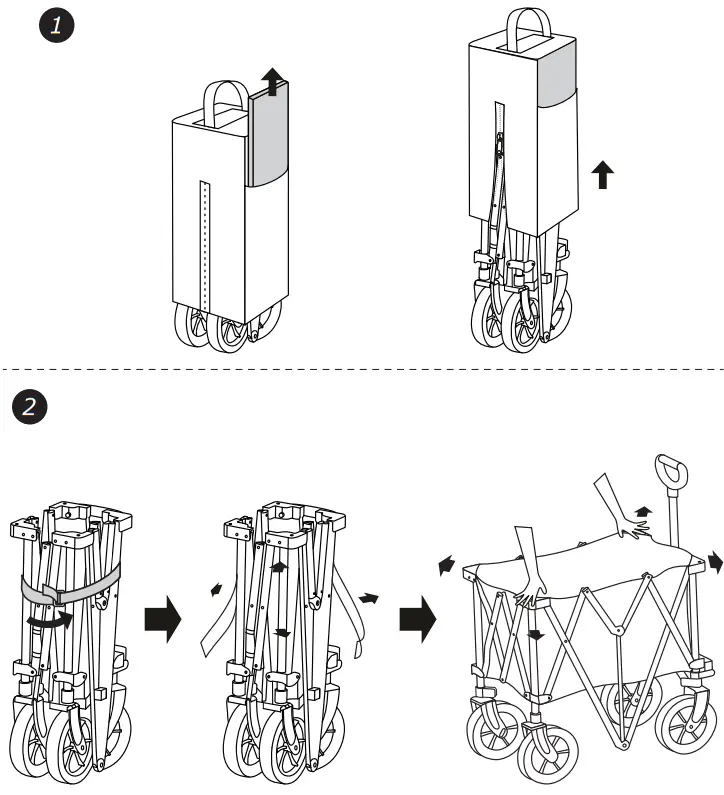 COSTWAY TL35442 Folding Utility Wagon Cart - Figure 1