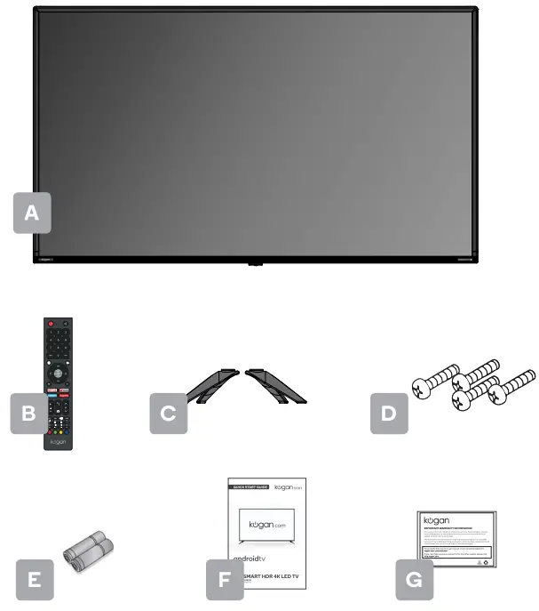 kogan KALED50XU9210STD Series 9 -- components