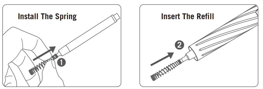 OLIGHT O'Pen Pro Zirconium Damascus Pen - Install The Spring