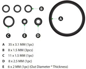 FIG 14 O RING INFORMATION