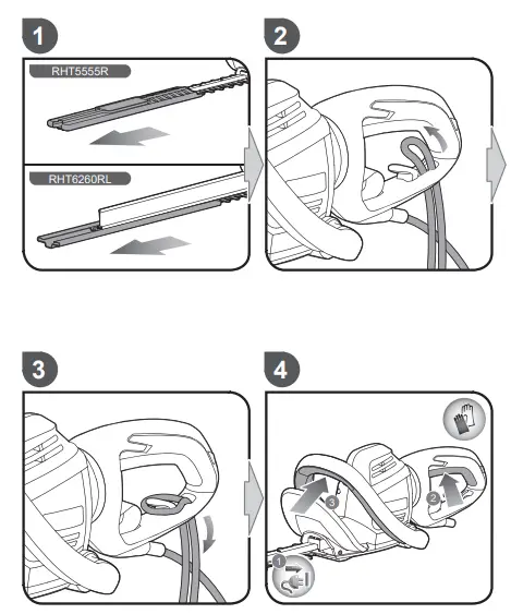 RYOBI RHT5555R Electric Hedge Trimmer-Getting started
