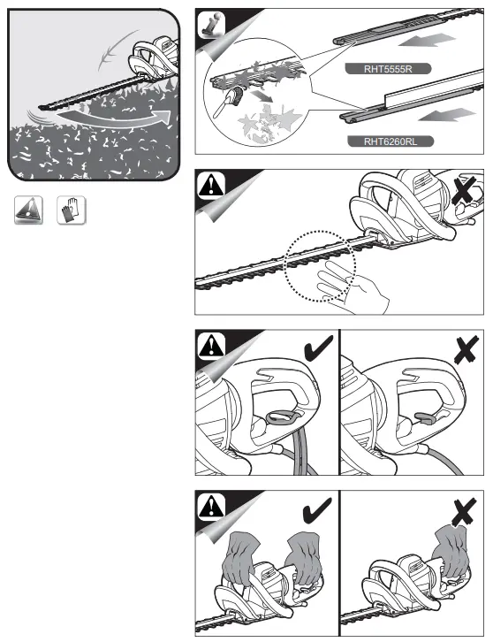 RYOBI RHT5555R Electric Hedge Trimmer-Operation