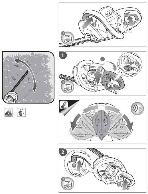 RYOBI RHT5555R Electric Hedge Trimmer-Operation1