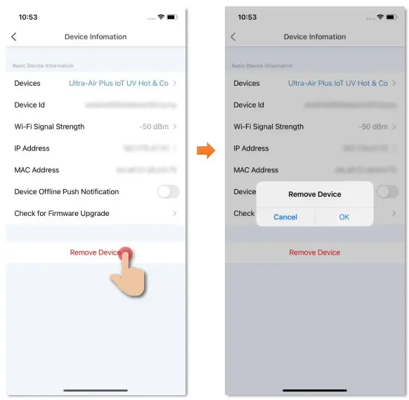 MOMAX AP7S Ultra-Air Plus IoT UV Hot and Cool Purifying Fan - Remove Device