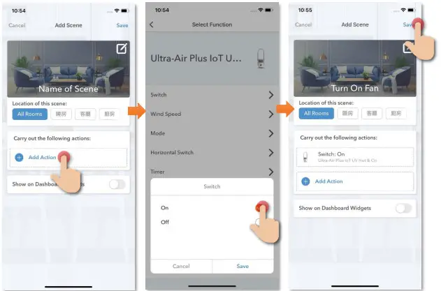 MOMAX AP7S Ultra-Air Plus IoT UV Hot and Cool Purifying Fan - Turn On Off Fan