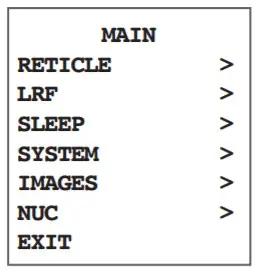 COVERT ThermX TRF1600 Thermal Rangefinder - MENU MODE