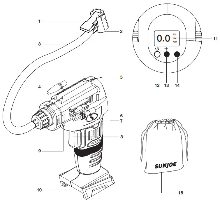 SUNJOE 24V-AJC-CT Cordless Air Compressor Tool Only - Know Your Cordless Air Compressor