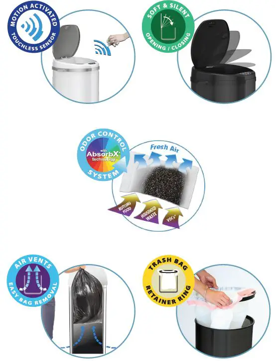 iTouchless MT13RB 13 Gallon Sensor Trash Can-1