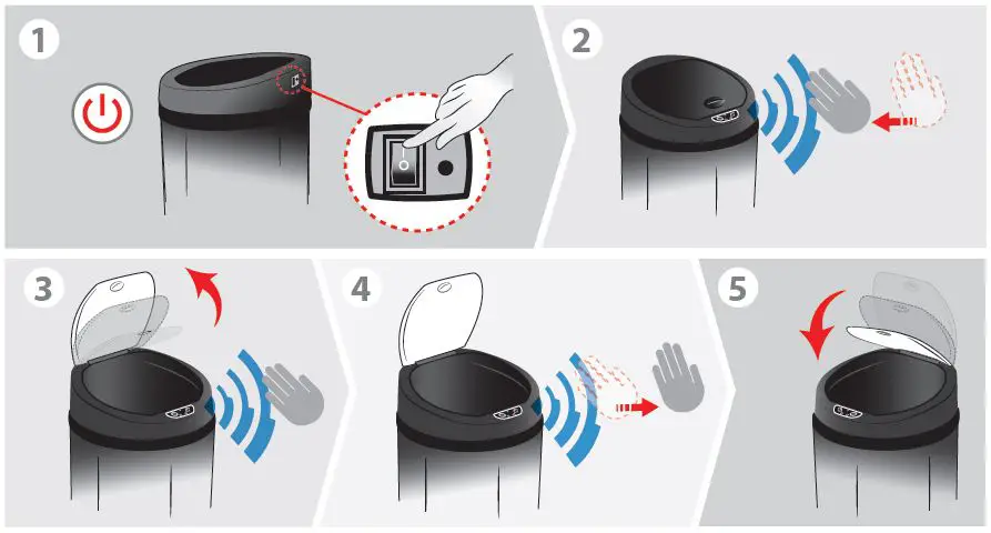 iTouchless MT13RB 13 Gallon Sensor Trash Can-6