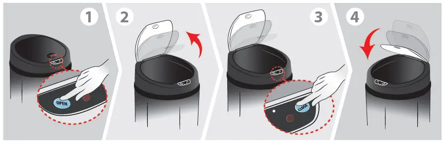 iTouchless MT13RB 13 Gallon Sensor Trash Can-9