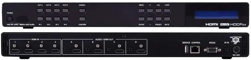 A-NEUVIDEO ANI-44HPSC 4K UHD+ 4X4 Matrix W-Audio Output