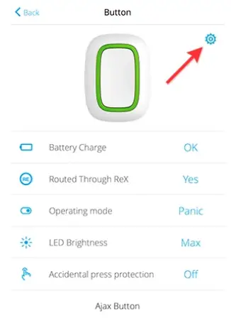 AJAX Button Wireless Panic Button with Protection - Control Mode 2