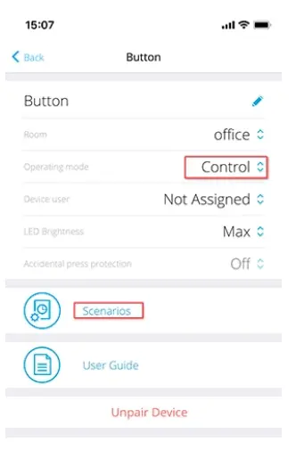 AJAX Button Wireless Panic Button with Protection - Control Mode 3