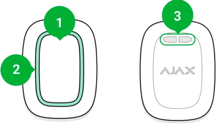 AJAX Button Wireless Panic Button with Protection - Functional elements