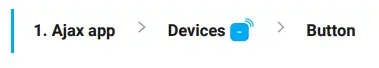 AJAX Button Wireless Panic Button with Protection - States