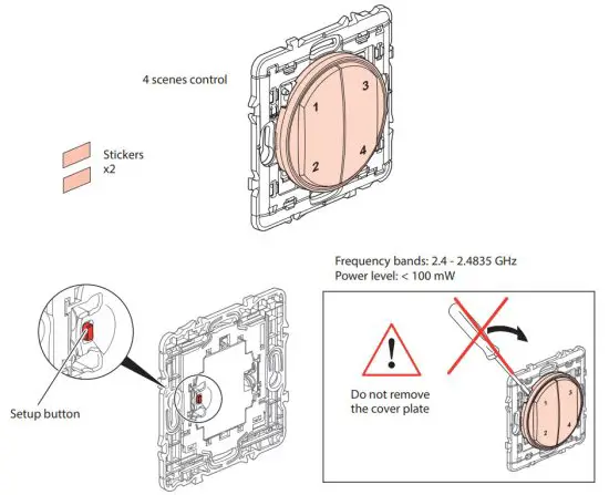 legrand ZLGP15 Wireless and Batteryless 4 Scenes Control - Pack contents