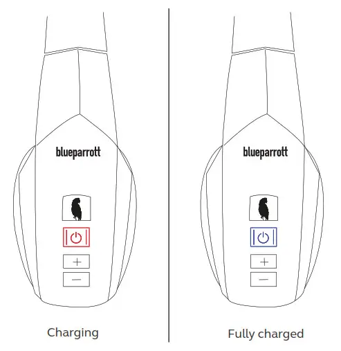 blueparrott Monaural Wireless Battery Power Indicators