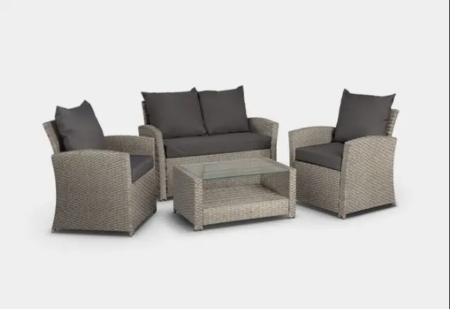 Vonhaus 2500601 4 Seater Garden Rattan Sofa Set Instructions
