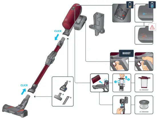 Tefal RH98 Xforce Flex Handstick Cordless - fig1