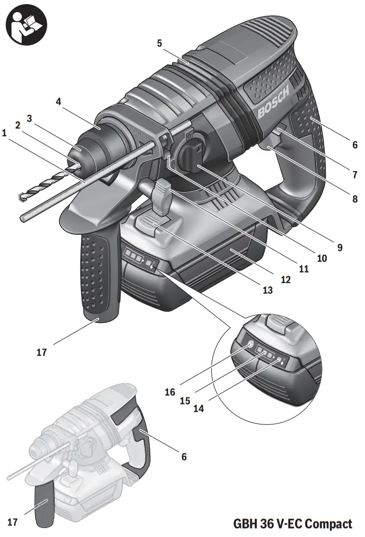 BOSCH GBH 36 V EC Compact Professional Cordless Rotary Hammer-fig1