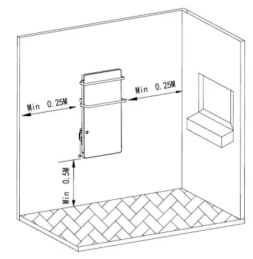 KLARSTEIN 10035036 Hot Spot Crystal Flow Bathroom Heater with Towel Rack - INSTALLATION