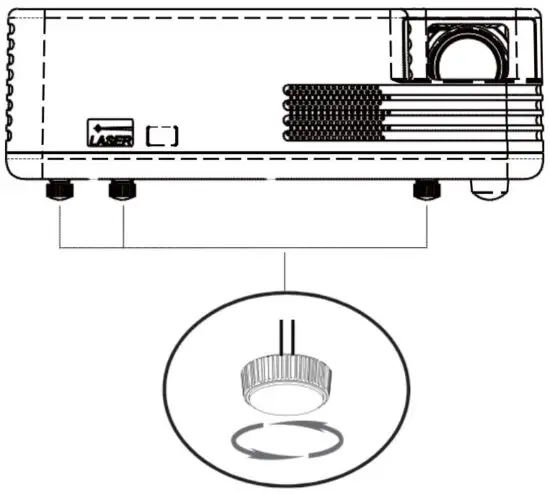 FIG 9 Adjust the height of the projector