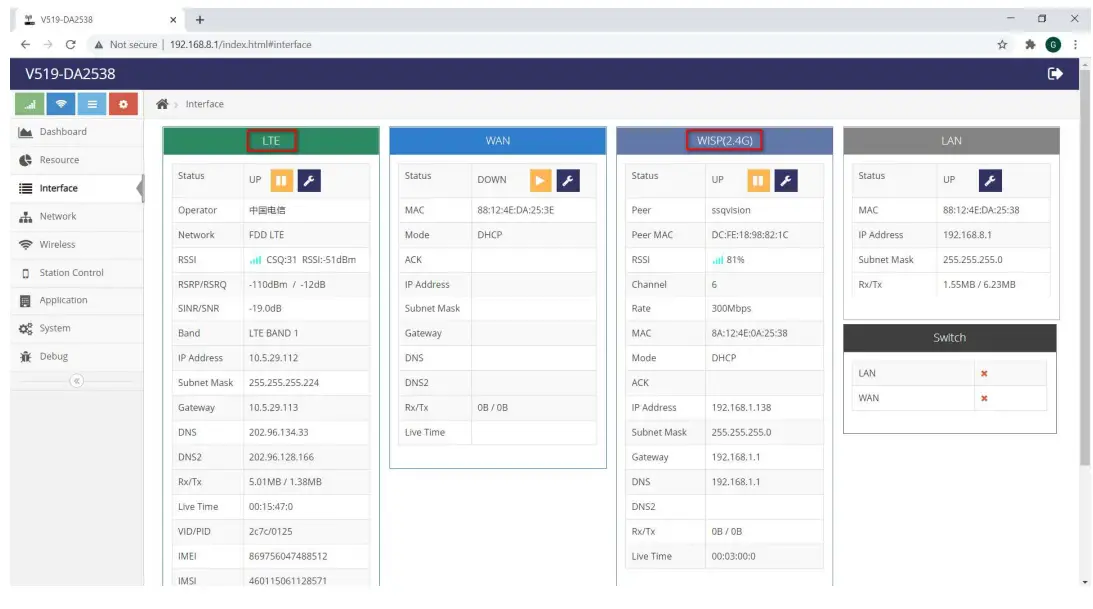 EXVIST V519 Data Transfer Unit 4G or 3G Industrial Router Setting 1