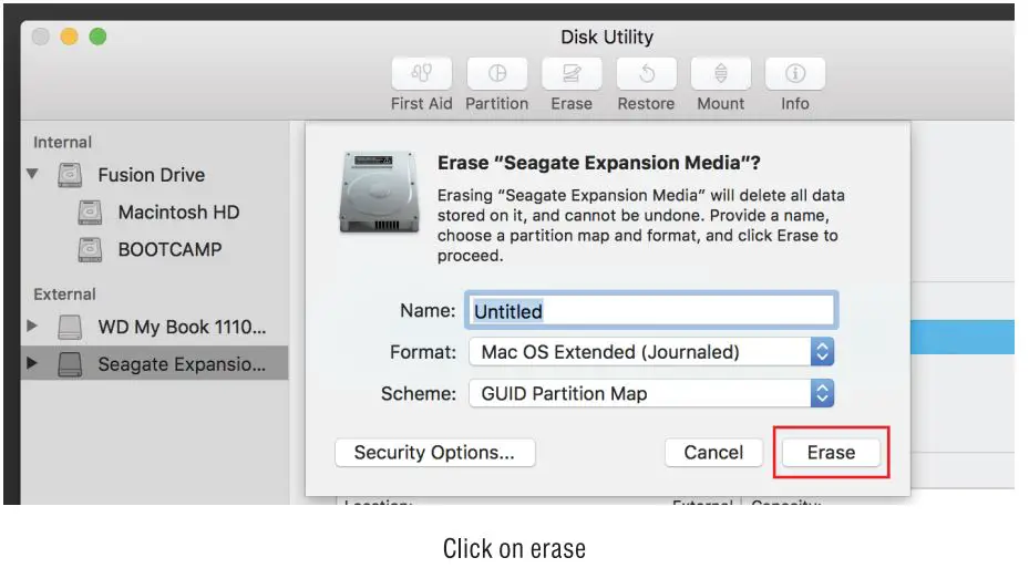Sabrent DS-U301 HDD DOCKING STATION+USB PORTS User Manual - Click on erase