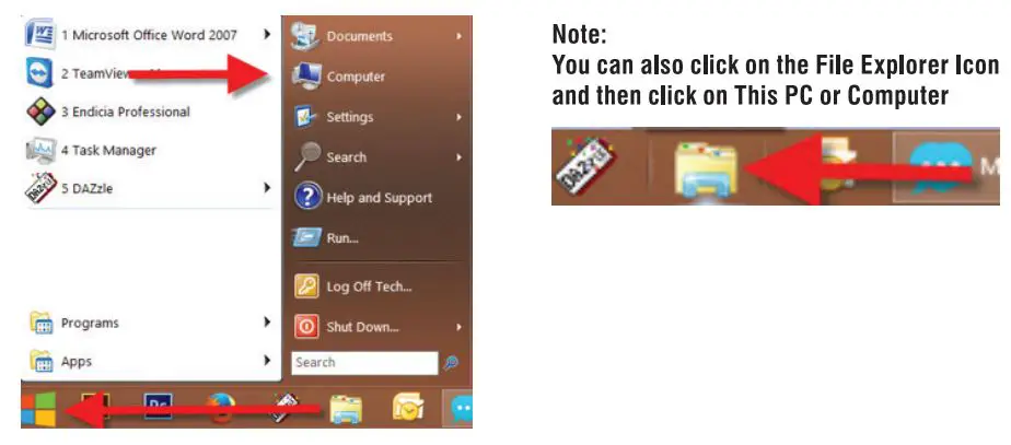 Sabrent DS-U301 HDD DOCKING STATION+USB PORTS User Manual - Click on the Start Icon