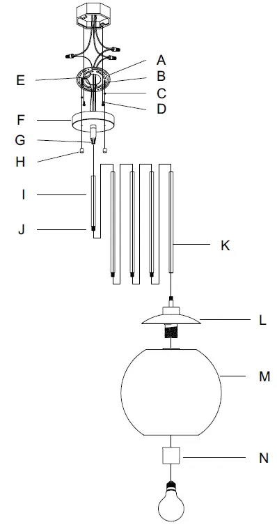 Hunter 19558 1 Light Pendant Instruction-2