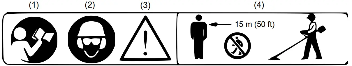 Warning label on the machine