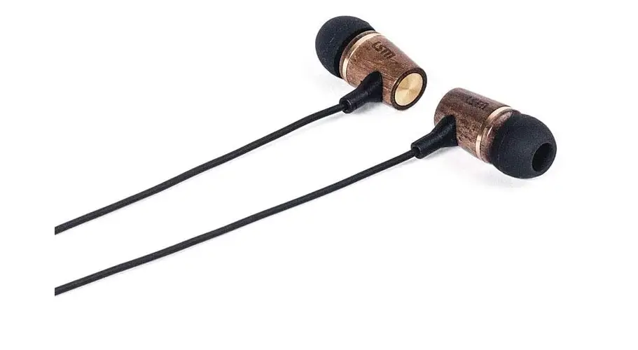 LSTN-Sound-Wembley-Earbuds-in-Walnut-Wood-with in-Line-Microphone-and-Volume Control