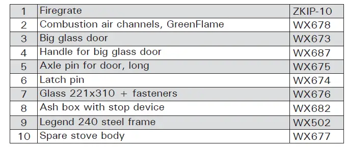 HARVIA Legend 240 Green Flame Wood Burning Stove FIG 16