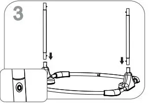 anko BOUNCE ACTIVITY CENTRE Instruction Manual - Insert the 2 x Side Support Frames into the Base Connectors.