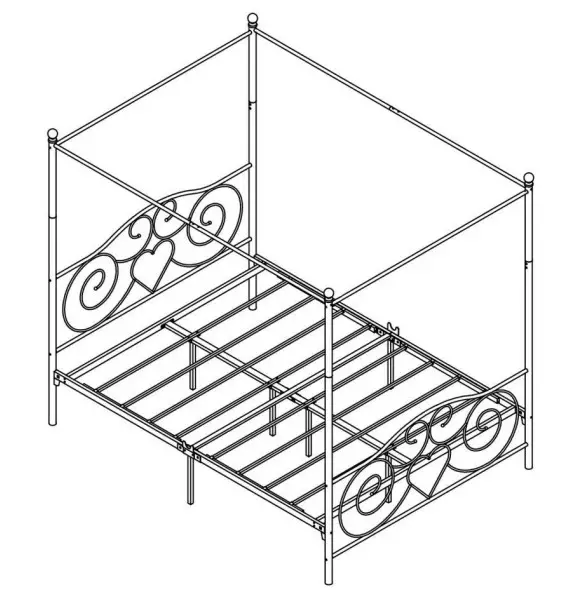 Huluwat DJ-748G-WH Canopy Beds
