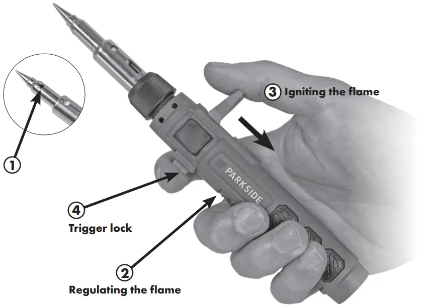 Igniting and extinguishing the flame