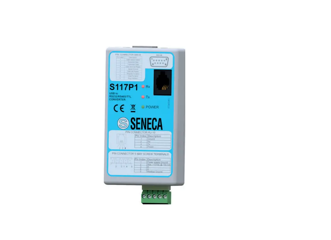 Seneca S117p1 Asynchronous Serial Converter Rs232 Installation Guide Seneca S117p1 Asynchronous Serial Converter Rs232 Installation Guide