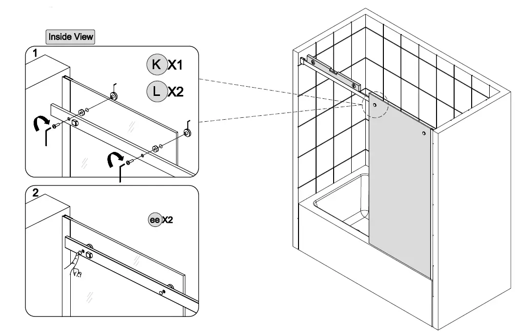 ES-DIY-KJFXSD5658CH08V1-58-60-Inch-W-x-58-Inch-H-Sliding-Semi-Frameless-Tub-Door-in-Chrome-with-Clear-Glass-fig-10