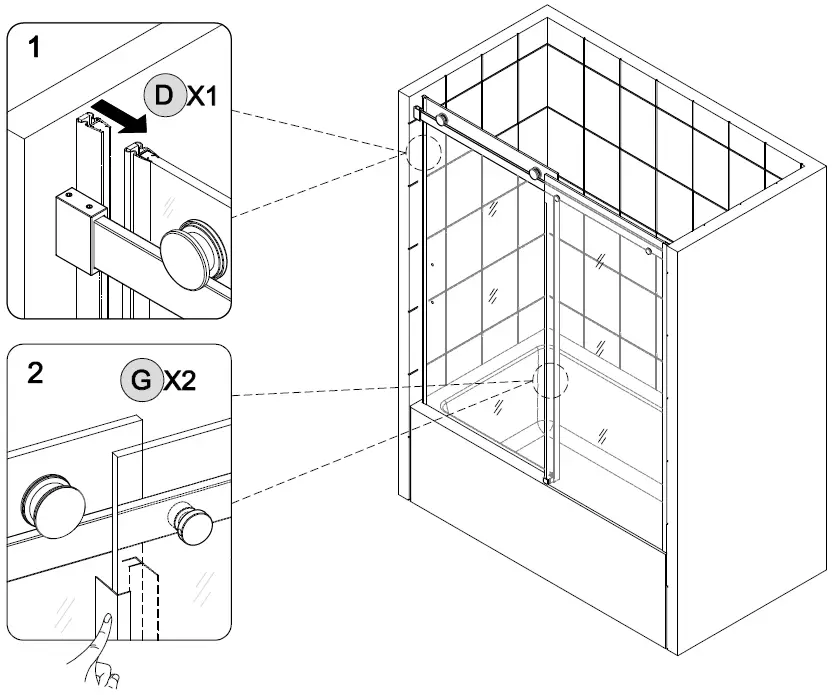 ES-DIY-KJFXSD5658CH08V1-58-60-Inch-W-x-58-Inch-H-Sliding-Semi-Frameless-Tub-Door-in-Chrome-with-Clear-Glass-fig-14