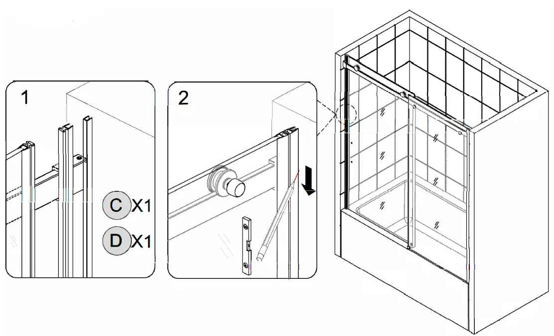 ES-DIY-KJFXSD5658CH08V1-58-60-Inch-W-x-58-Inch-H-Sliding-Semi-Frameless-Tub-Door-in-Chrome-with-Clear-Glass-fig-15